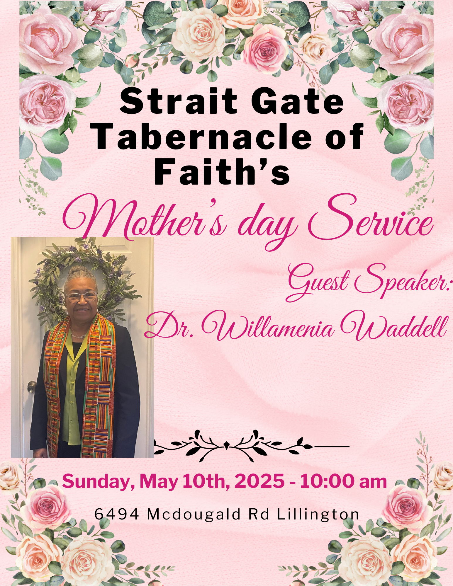 Pink Floral Mother's Day Flyer Pink Floral Mother's Day Flyer